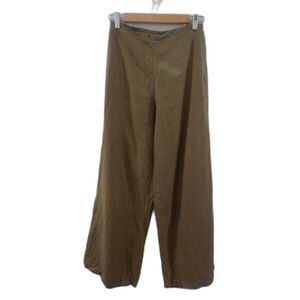 Elce Linen Wide Leg Ankle Pant - Olive S